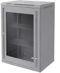 ECD Germany Netzwerkschrank 16 HE Grau, Serverschrank 19 Zoll, Wandmontage