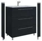 VCM Badm&ouml;bel Waschtisch Badinos Schwarz H. 86 x B. 80 x T. 46 cm
