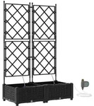 vidaXL Gartenpflanzer Schwarz 80 x 40 x 126 cm Stahl