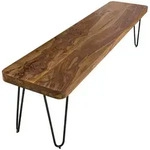 KADIMA DESIGN Esszimmer 120 x 45 x 40 cm Sitzbank BAGLI Massiv-Holz Sheesham