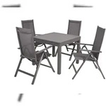 DELUKE Garten-Sitzgruppe TESSA 5-tlg. - Kunststoff, Anthrazit |...
