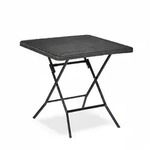 Relaxdays Gartentisch Holz-Optik, quadratisch, HBT: 74x78x78 cm, Balkontisch,