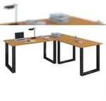 VCM Schreibtisch Lona Schwarz / Buche H. 76 x B. 190 x T. 130 cm