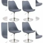 CLP 4er Set Esszimmerst&uuml;hle Maverick Kunststoff grau/chrom