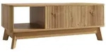 MODFU Couchtisch MDF Natur mit h&ouml;henverstellbarer Tischplatte und Stauraum, 95...