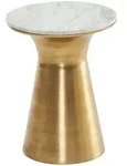 KADIMA DESIGN Beistelltisch Echter Marmor Wei&szlig; 35x35x45 cm Anstelltisch Metall...