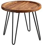 KADIMA DESIGN Couchtisch Sheesham Massivholz 45x40x45 cm Wohnzimmertisch Rund,