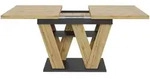 STILVORA Ausziehtisch MDF Schwarz/Natur 119-158,5x80x75 cm mit Stauraum