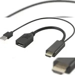 Renkforce RF-4777274 HDMI / DisplayPort Adapterkabel [1x HDMI-Stecker, USB 2.0