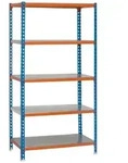 PROREGAL Schwerlastregal Metal Shark| HxBxT 180x80x40cm| Fachlast 180kg |...