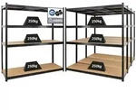 PROREGAL Mega Deal | 4x Schwerlastregal TAURUS XL | HxBxT 180x160x60cm | Fachlast