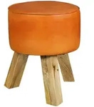 KADIMA DESIGN Design Sitzhocker WL5.102 Holz 37x45x37 cm Modern Fu&szlig;hocker Rund,