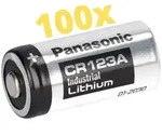 100x Panasonic 3V Lithium Batterie CR123A &ndash; DL123A / CR17345 &ndash; Bulkware