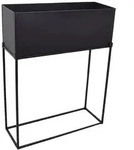 LOFT42 Flora Pflanzgef&auml;&szlig; Rechteckig &ndash; Metall &ndash; Mattschwarz &ndash; 55x70x20