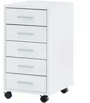 KADIMA DESIGN Rollcontainer Wei&szlig; 33 x 63 x 38 cm Holz Schubladenschrank