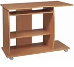 KADIMA DESIGN Computertisch GRASSE rollbar Buche 90 x 71 x 50 cm mit Tastaturauszug,