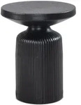 KADIMA DESIGN Beistelltisch 40x40x50 cm Metall Schwarz Anstelltisch Rund,