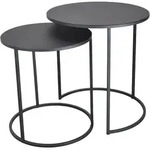 LOFT42 Elvy Set Beistelltische rund - Schwarz - &Oslash;49x52