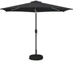 vidaXL Gartenparasol mit LED-Lichtern und Sockel 300 x 300 cm
