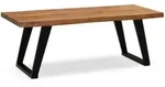 KADIMA DESIGN Couchtisch 120x60x46 cm Akazie Massivholz / Metall Baumkante,...
