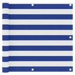 vidaXL Balkonschirm Wei&szlig; und Blau 90x300 cm Oxford-Stoff Lounge-Modell