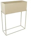 LOFT42 Flora Pflanzgef&auml;&szlig;, rechteckig &ndash; Metall &ndash; Beige