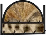 KADIMA DESIGN Wandgarderobe Mango Massivholz / Rattan 53x40x7,5 cm Design