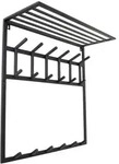 LOFT42 Garderobenst&auml;nder Jaimy - Schwarz - Metall - 6 Doppelhaken - 80x80x30