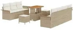 vidaXL Garten-Sofa-Set 10 pcs Beige Poly-Rattan