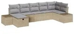 vidaXL Gartensofa-set 7 stk. Beige Poly-Rattan 3359399