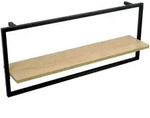 DELUKE&reg; Wandregal Schwarz SYIOP - MDF, Metallrahmen | B&uuml;cherregal Schwebendes...