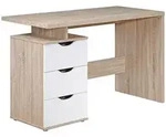 KADIMA DESIGN Schreibtisch MASSA 120 x 76 x 53 cm mit 3 Schubladen in Sonoma...