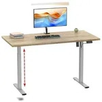 VCM Schreibtisch Lona Silber / Sonoma-Eiche H. 71-120 x B. 140 x T. 50 cm