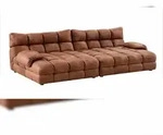 KAWOLA Big Sofa AMIA Lederfaserstoff cognac