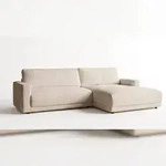KAWOLA Sofa MARLIN Ecksofa Stoff beige Longchair rechts