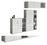 moebel-dich-auf Aktenschrank TABOR 4 in lichtgrau / wei&szlig; Hochglanz,...