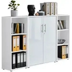 moebel-dich-auf Aktenschrank TABOR 2 in wei&szlig; / wei&szlig; Hochglanz, Schrankwand,