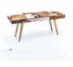 KADIMA DESIGN Sitzbank Ziegenfell / Massivholz Bank 120 x 40 x 52 cm,...