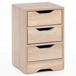 KADIMA DESIGN Nachtkonsole WL5.705 31x49x31 cm Sonoma mit 3 Schubladen, Braune
