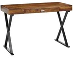 KADIMA DESIGN Schreibtisch 120x55x78 cm Sheesham Massivholz / Metall Schwarz,...