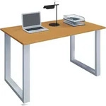 VCM Schreibtisch Lona Wei&szlig; / Buche H. 76 x B. 140 x T. 50 cm