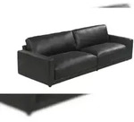 KAWOLA Sofa MARLIN 3-Sitzer Lederfaserstoff schwarz