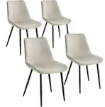 tectake Set Stuhl Monroe Samtoptik - 4er Set creme