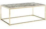 KADIMA DESIGN Couchtisch 100x60x40 cm mit Marmor Optik Wei&szlig; / Gold,...