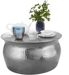 KADIMA DESIGN Couchtisch 60x30,5x60cm Aluminium Silber Beistelltisch...