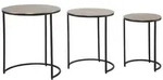KADIMA DESIGN Beistelltisch 3er Set Aluminium Gold / Schwarz Design Satztisch...