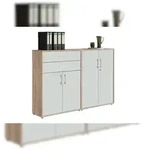 moebel-dich-auf Aktenschrank TABOR 12 in Eiche Sonoma / wei&szlig; matt, Schrankwand,