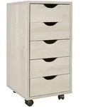 KADIMA DESIGN Rollcontainer 33 x 64 x 38 cm MDF-Holz 5 Schubladen sonoma,...