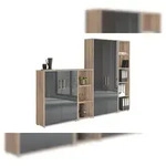 moebel-dich-auf Aktenschrank TABOR 4 in Eiche Sonoma / anthrazit Hochglanz,