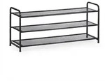 Relaxdays Schuhregal, 12 Paar Schuhe, HxBxT: 48 x 100 x 25,5 cm, Metall Schuhablage,